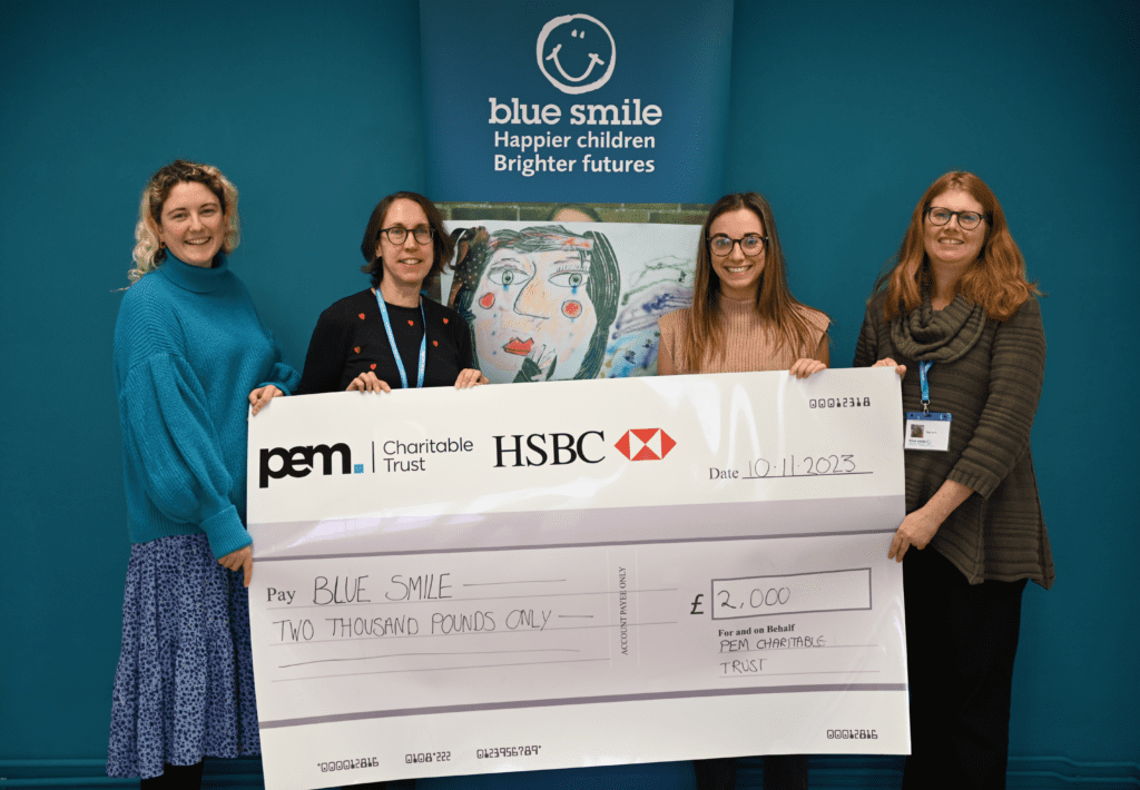 PEM Charitable Trust present £2,000 Cheque to Blue Smile Charity
