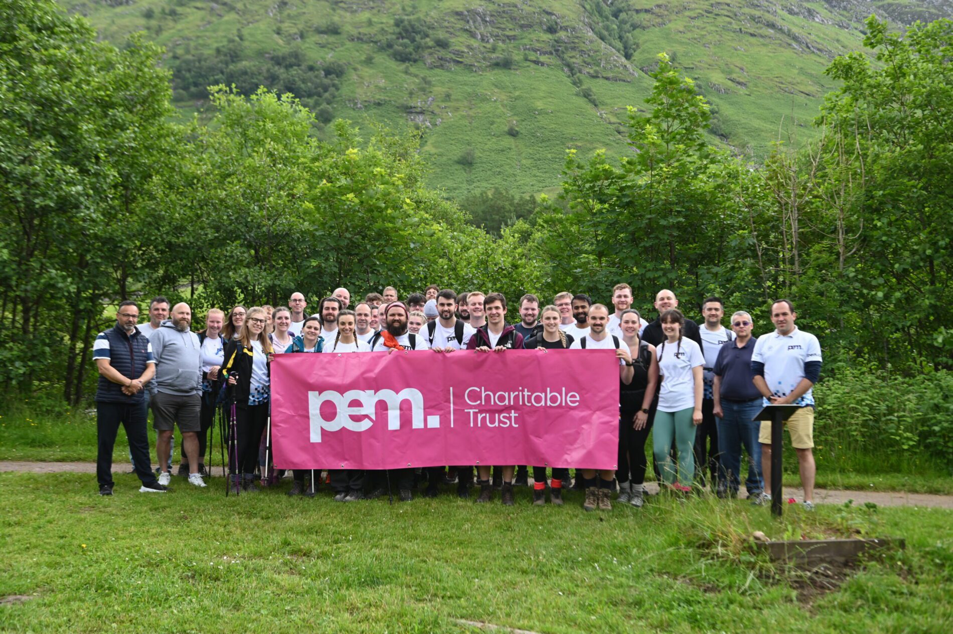 PEM staff at Ben Nevis starting the Three Peaks Challenge