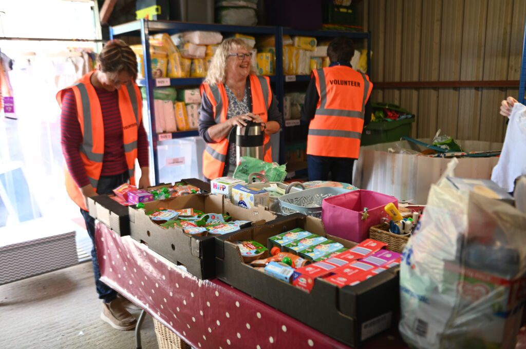 Ely Baby Bank volunteers organising donations