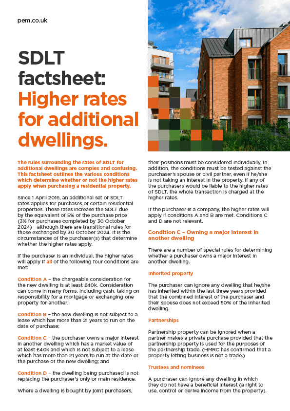 Higher rates for additional dwellings