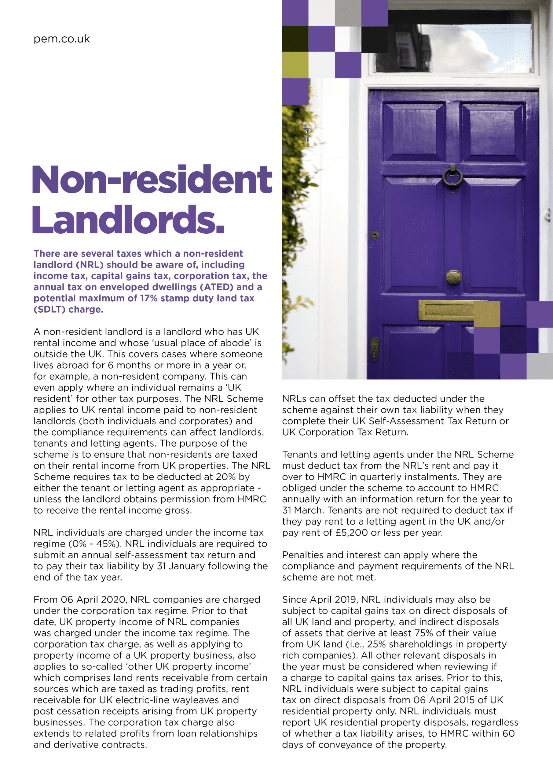 Non-resident landlords factsheet