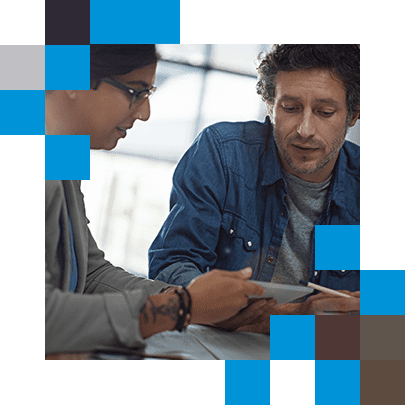 Man and woman in meeting