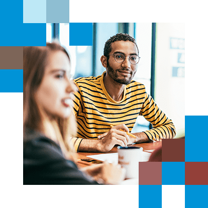 Man and woman in meeting