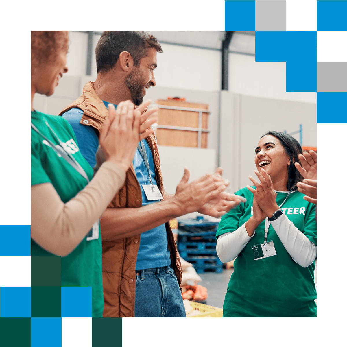 Team of charity volunteers